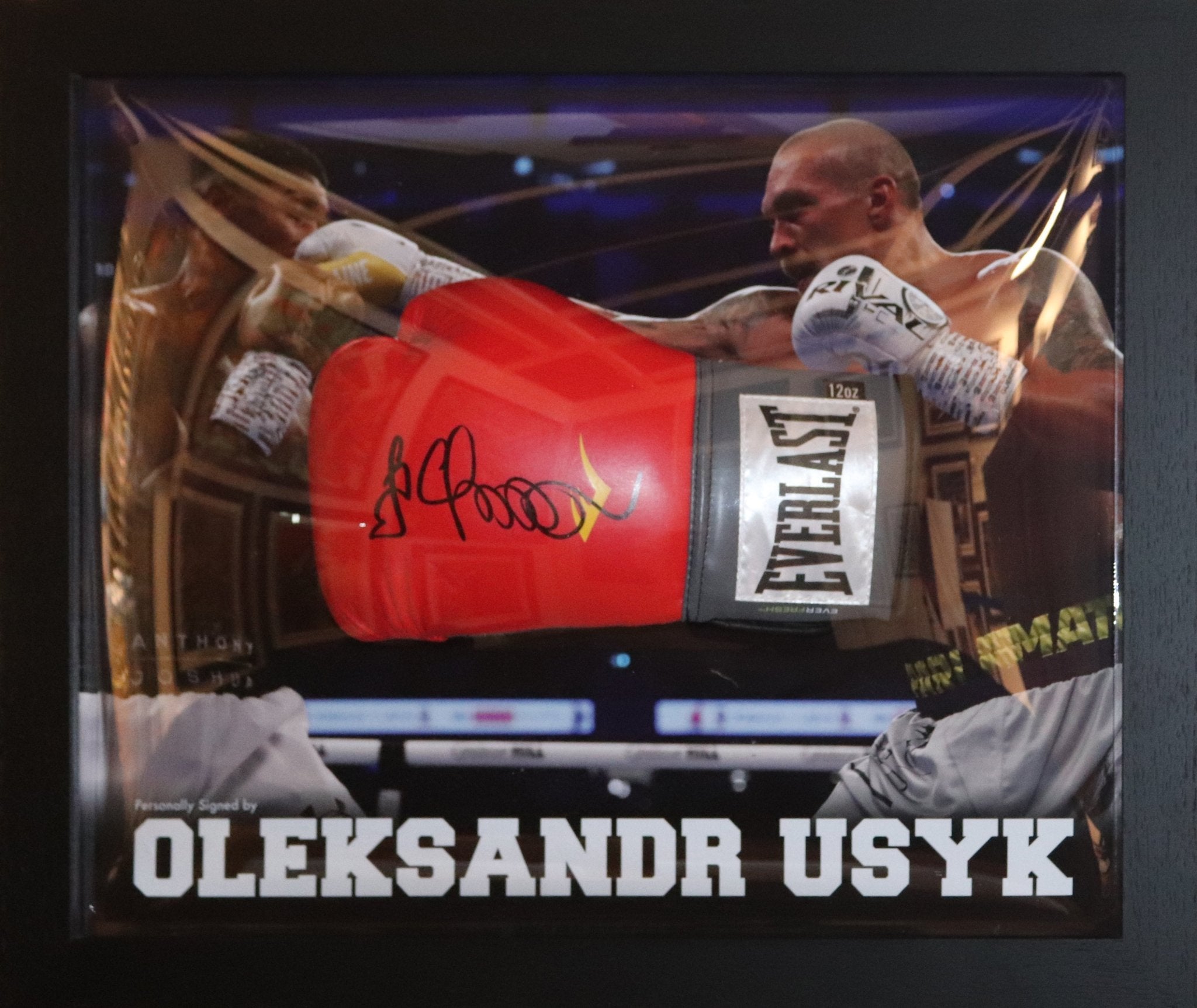 Usyk Signed Glove Framed Display - Memorabilia Framers Shop